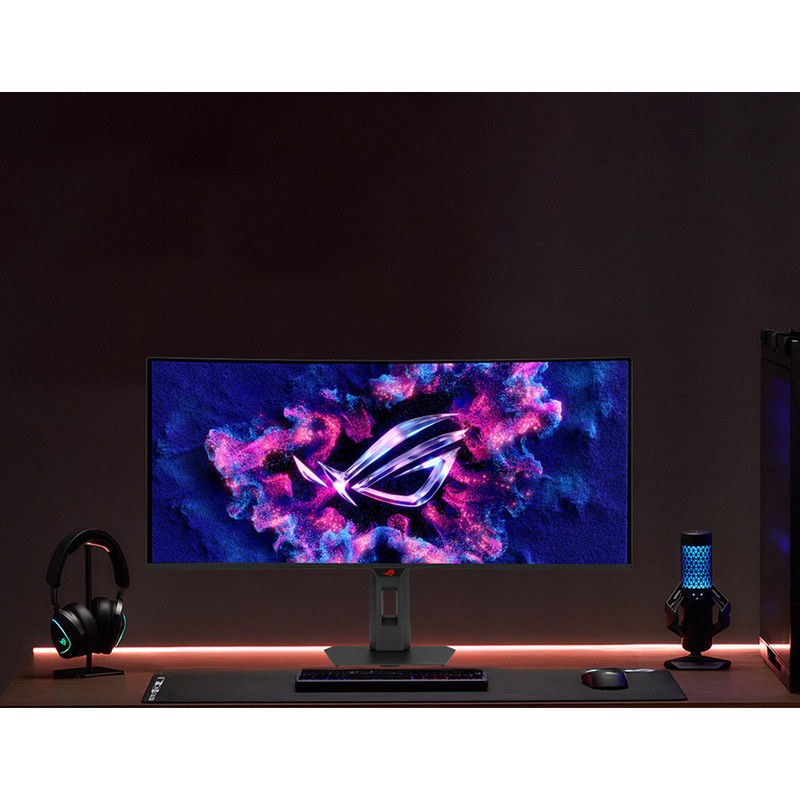 مانیتور خمیده گیمینگ 34 اینچ ایسوس مدل ROG Strix XG34WCDMS با وضوح 4K، پنل QD-OLED و نرخ به‌روزرسانی 280 هرتز