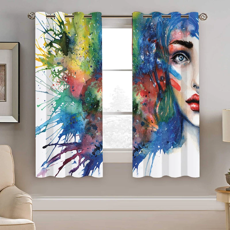 پرده نیروانا طرح چهره مدل مخمل کد 4665 سایز 140×200 سانتی متر