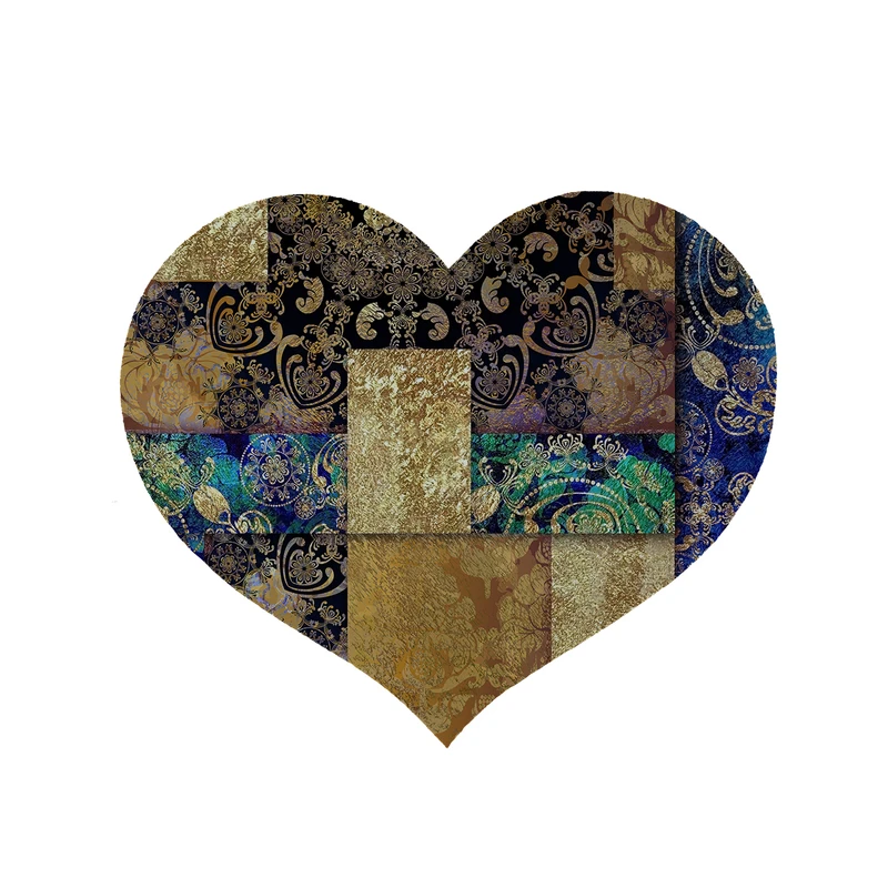 پادری مدل قلب طرح گل کد 5274 سایز 90x90 سانتی متر 