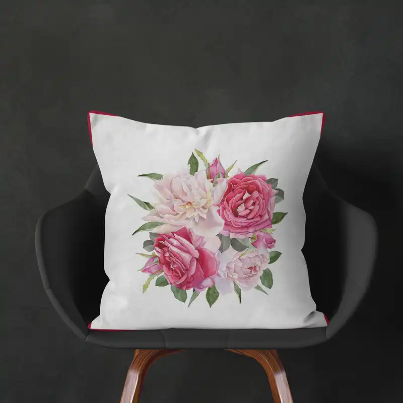 کاور کوسن مدل گل دورو طرح دار کد 10138