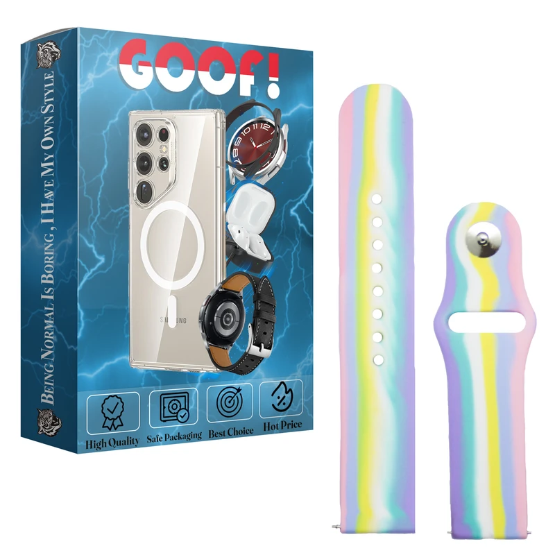 بند گوف مدل Rainbow-c8 مناسب برای ساعت هوشمند آمازفیت GTR Lite 47mm
