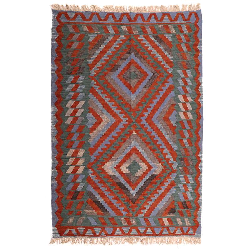 گلیم دستبافت دو متری طرح قشقایی کد 141016