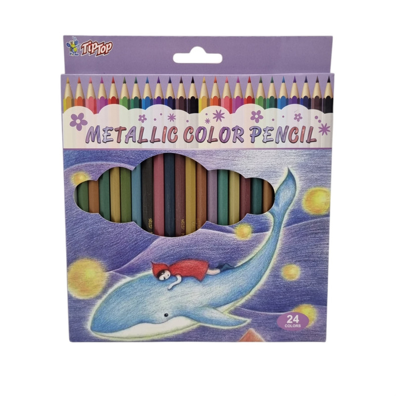مداد رنگی 24 رنگ تیپ تاپ مدل متالیک کد 11489