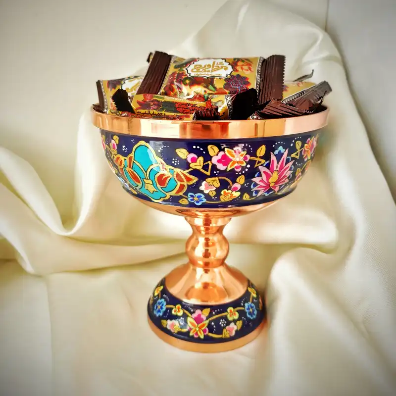 آجیل خوری میناکاری مسی مدل پرداز کد 15