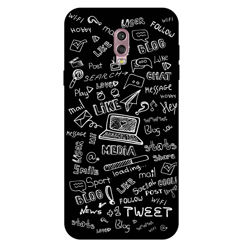 کاور مگافون طرح رسانه های اجتماعی مدل 1898 مناسب برای گوشی موبایل سامسونگ Galaxy C8 / C7 2017         