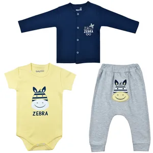 ست 3 تکه لباس نوزادی بی بی وان مدل Zebra