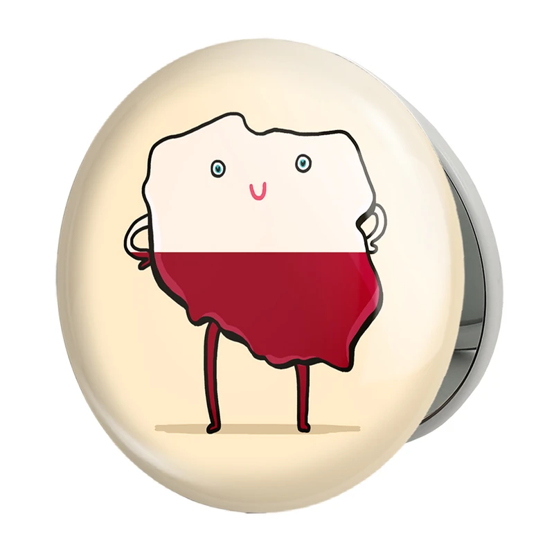 آینه جیبی خندالو طرح پرچم لهستان مدل تاشو کد 20499 