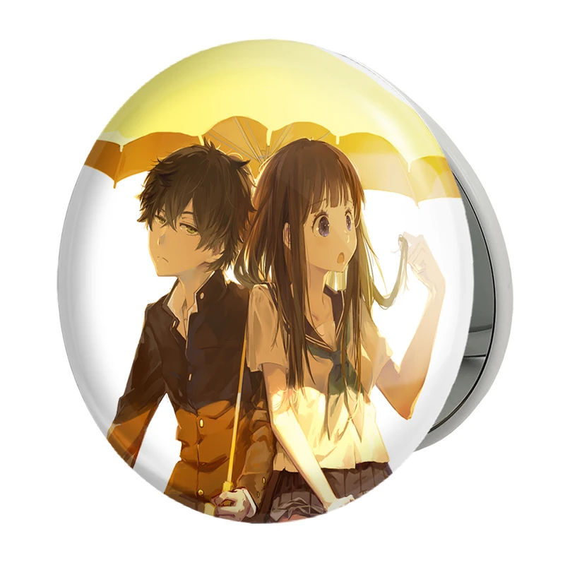 آینه جیبی خندالو طرح چیتاندا و اورکی انیمه هیوکا Hyouka مدل تاشو کد 17098 