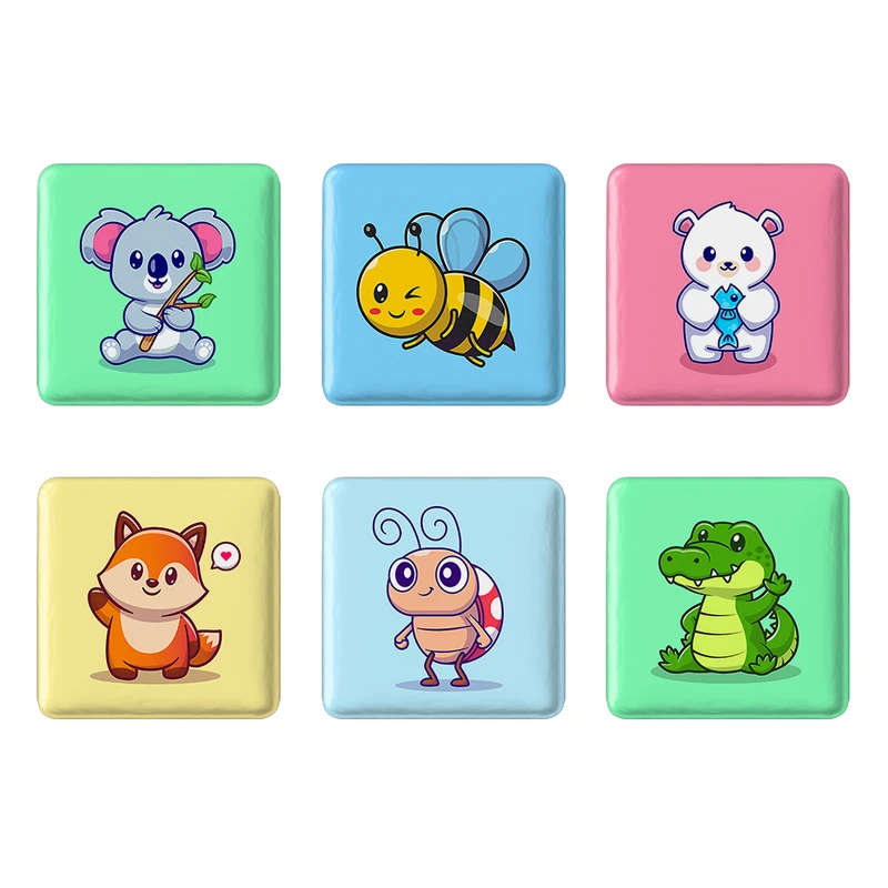 مگنت خندالو طرح حیوانات بامزه Cute Animals کد 1618A مجموعه 6 عددی