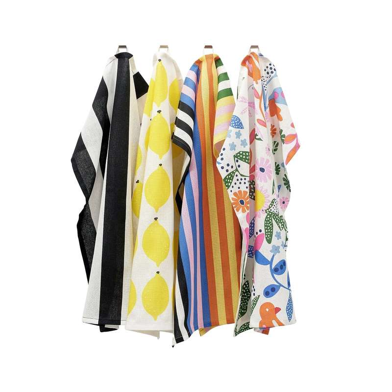 دستمال رطوبت‌گیر خانه و آشپزخانه پنبه‌ ایکیا مدل RINNIG بسته 4 عددی