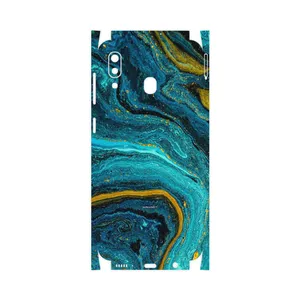 MAHOOT Turquoise marblewith golden streaks-FullSkin Cover Sticker for Samsung Galaxy A20