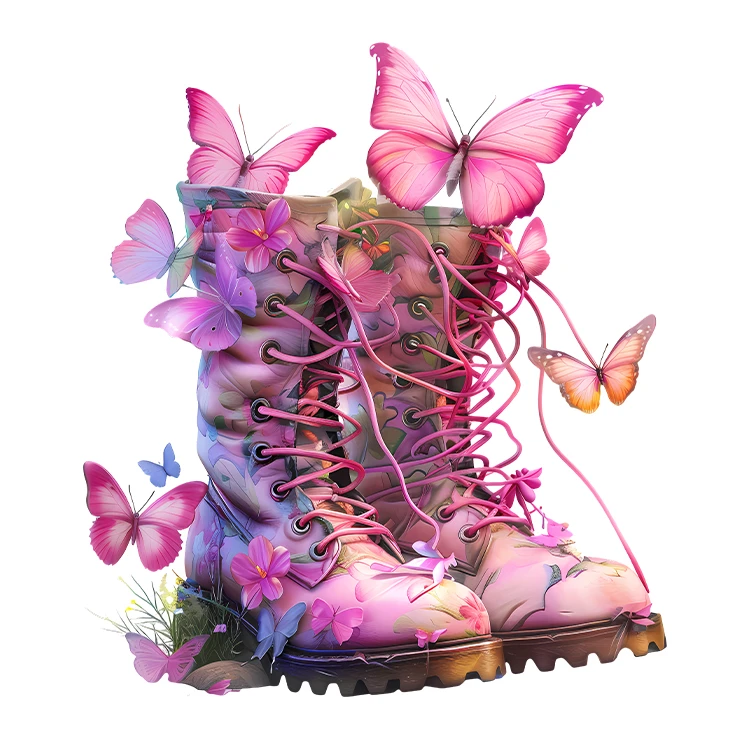 استیکر پارچه و لباس پاد آفرین مدل کارتونی فانتزی طرح پروانه کد S5504