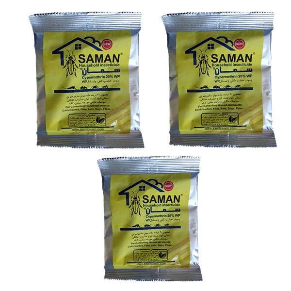 پودر حشره کش سمان مدل سایپرمترین 20% WP مجموعه 3 عددی