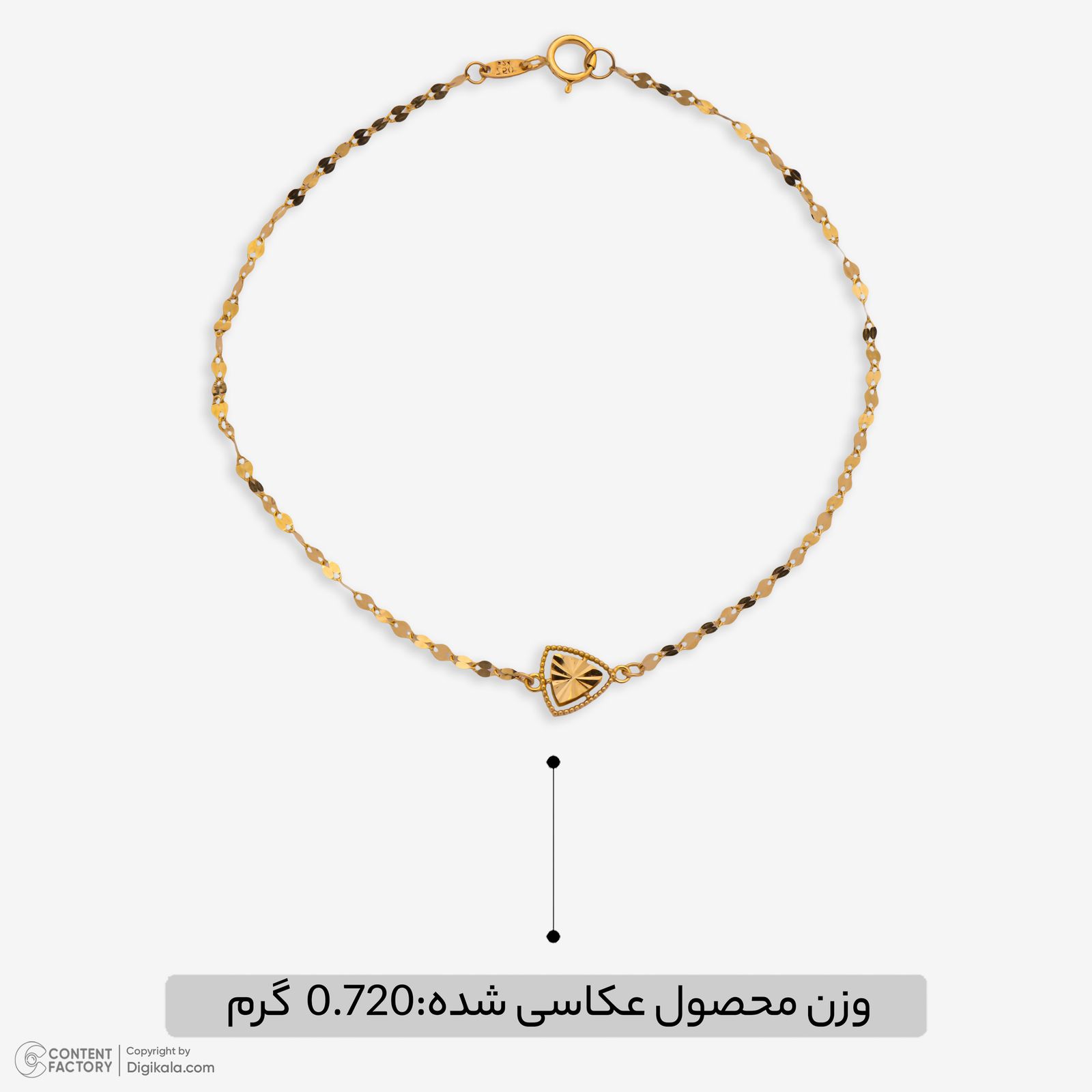 دستبند زنجیری طلا 18 عیار زنانه نگین مدل 116 -  - 6