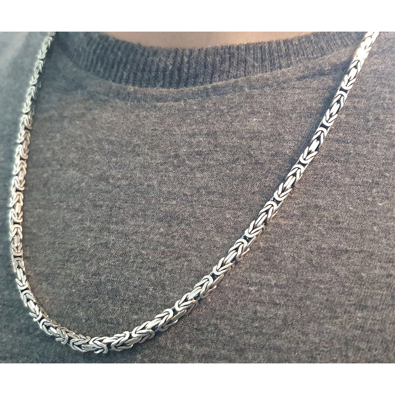 زنجیر نقره مردانه مدل کرال کد ایتالی 31
