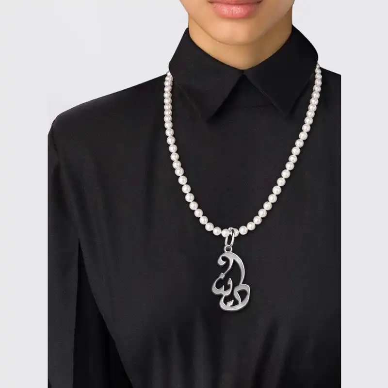 گردنبند نقره زنانه لیردا مدل اسم دینا morv sss dina87