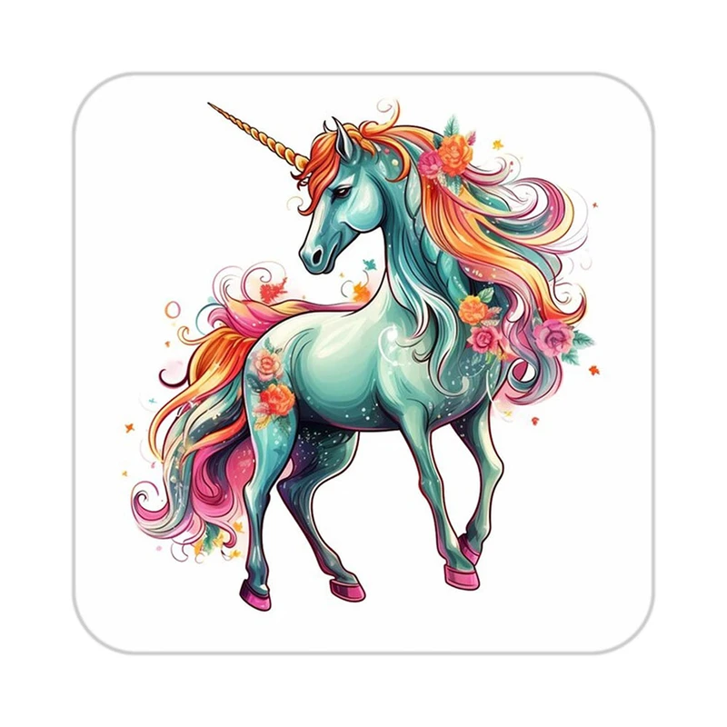 زیر لیوانی کاکتی طرح اسب تک شاخ و یونیکورن مدل mp31472