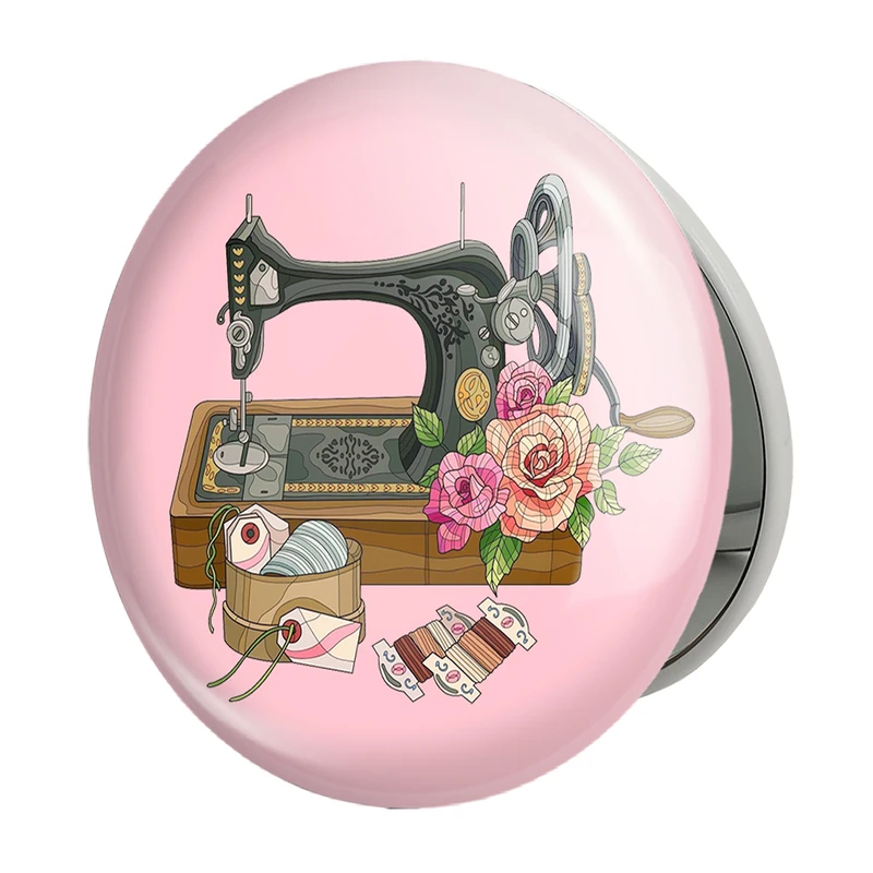 آینه جیبی خندالو طرح چرخ خیاطی مدل تاشو کد 28001 