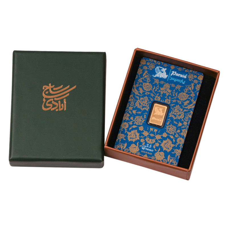 شمش طلا 999.9 عیار گالری تاج آبادی مدل ایران کد T-2.5 - 3