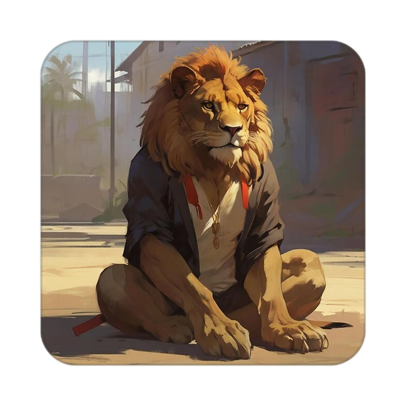 زیر لیوانی کاکتی طرح شیر مدل mp23001