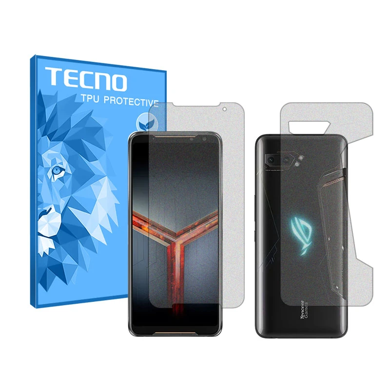 محافظ صفحه نمایش مات تکنو مدل Resistant مناسب برای گوشی موبایل ایسوس ROG Phone II ZS660KL به همراه محافظ پشت گوشی