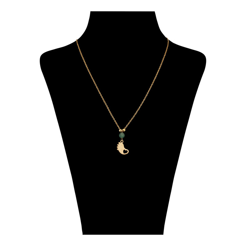 گردنبند طلا با طرح رولو 18 عیار دخترانه پرسته مدل گوی و پا کد WN776