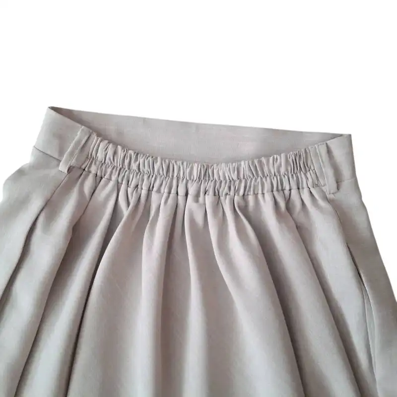 دامن نیم کلوش زنانه مدل لنین جیب دار رنگ طوسی روشن