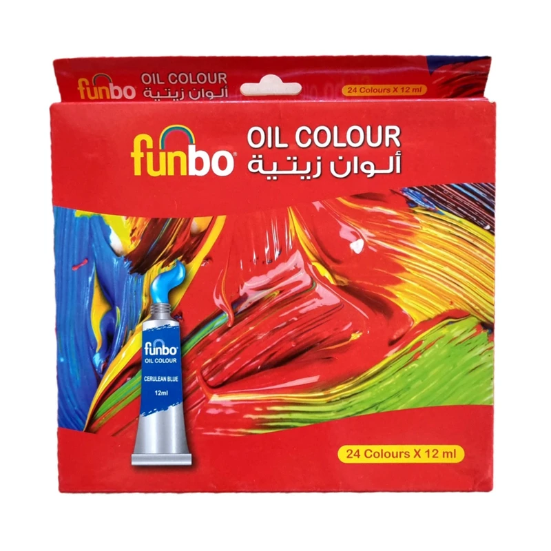 رنگ روغن فانبو مدل funbo2412 حجم 12 میلی لیتری بسته 24 عددی
