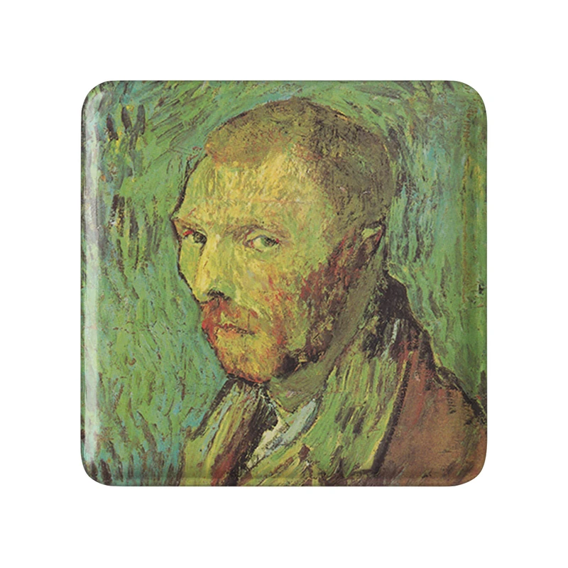 مگنت خندالو طرح سلف پرتره ونسان ونگوگ (Van Gogh) مدل مربعی کد 36808