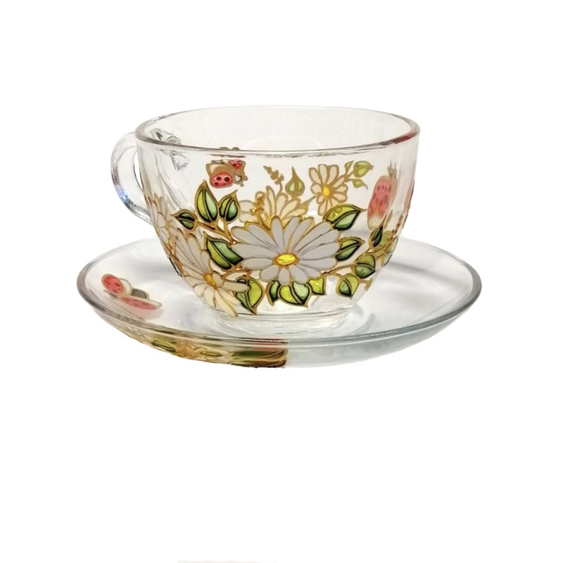 فنجان و نعلبکی مدل گل کد 09