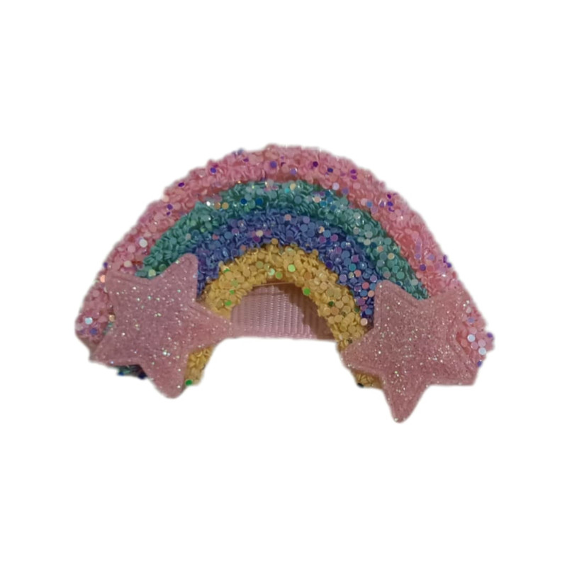 گیره مو دخترانه مدل ستاره و رنگین کمان