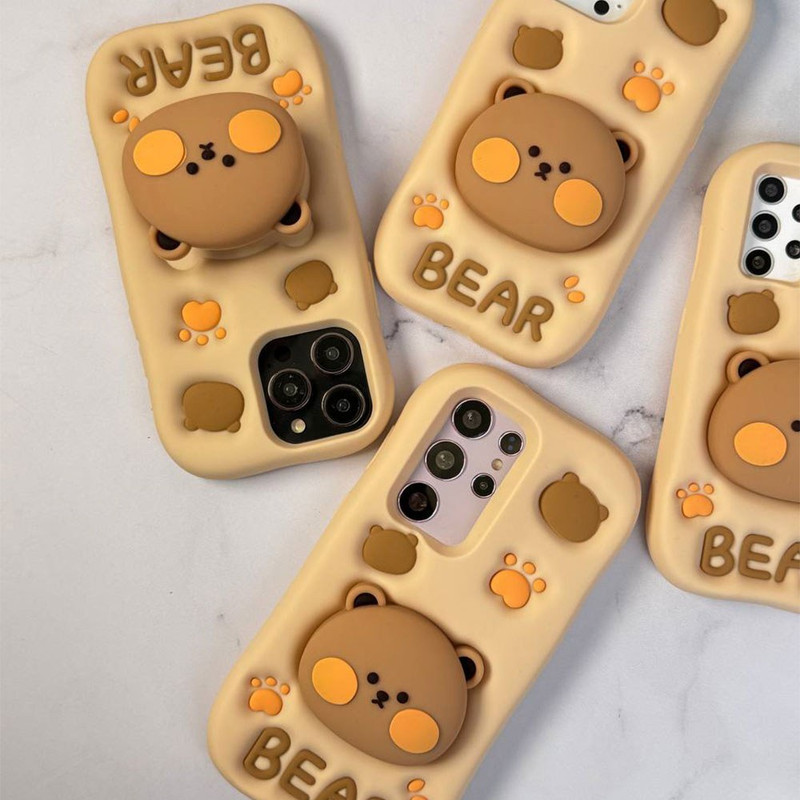 کاور طرح BEAR خرس استند شو مناسب برای گوشی موبایل سامسونگ Galaxy S23 ULTRA