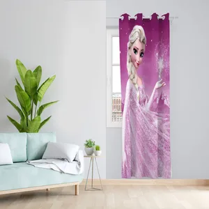  پرده کودک مدل السا و آنا مخمل پانچی کد 1233 سایز 140x280 سانتی متر 