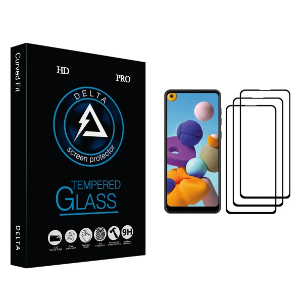 محافظ صفحه نمایش دلتا مدل HD مناسب برای گوشی موبایل سامسونگ Galaxy A21 بسته سه عددی