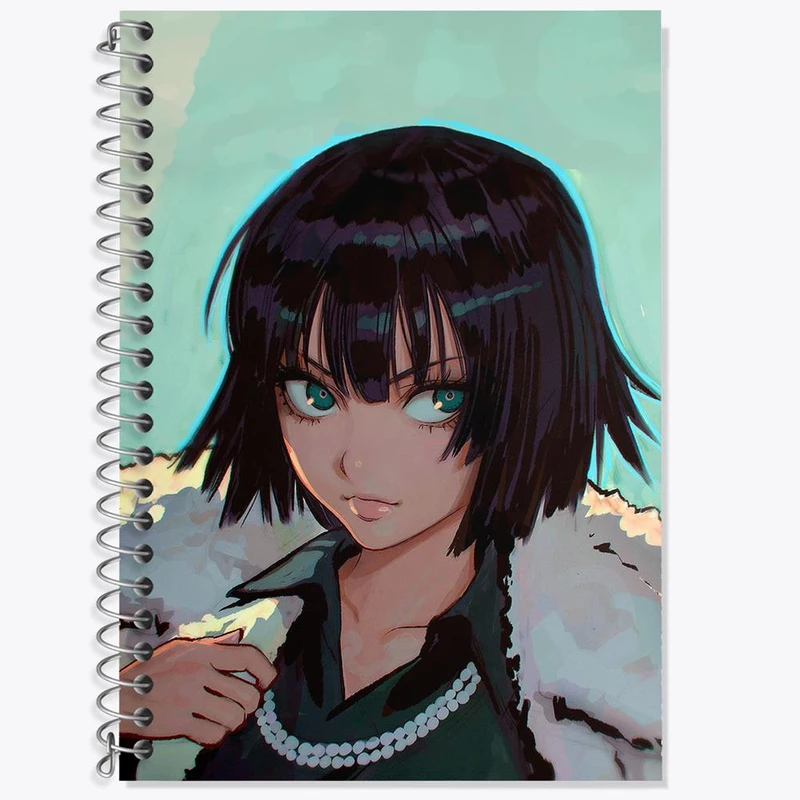 دفتر زبان 50 برگ خندالو مدل دو خط طرح فوبوکی انیمه مرد تک مشتی One Punch Man کد 11380