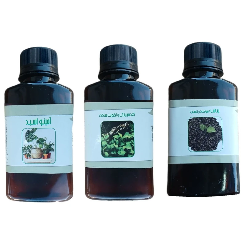 کود مایع امینو اسید و پتاس و سبزینگی و تقویت ساقه مدل life drop حجم 110 میلی لیتر بسته 3 عددی