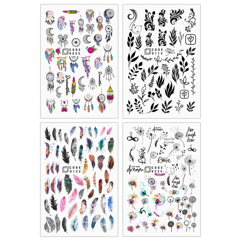 برچسب لنز ناخن مدل 86113122225 مجموعه 4 عددی 