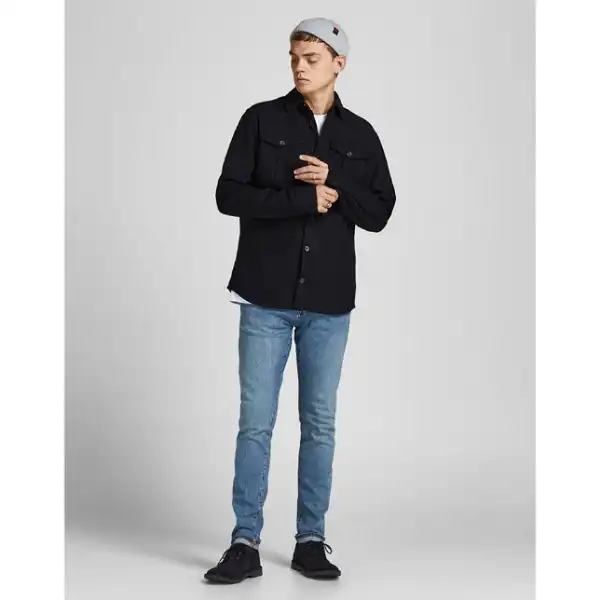 پیراهن اورشرت آستین بلند مردانه جک اند جونز مدل BLK-12201405