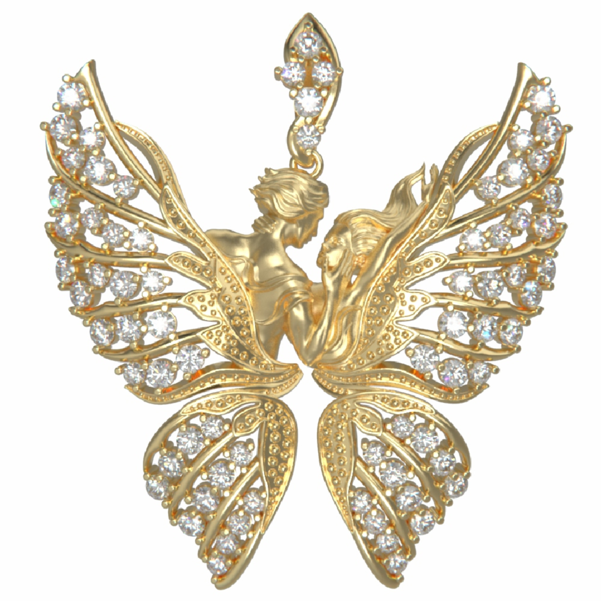 آویز گردنبند طلا 18 عیار زنانه مدل پروانه کد N03
