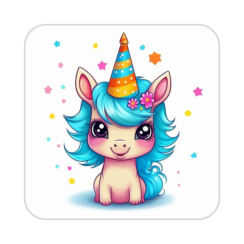 زیر لیوانی کاکتی طرح اسب تک شاخ و یونیکورن مدل mp29602