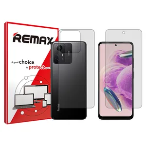 Remax Resistant model Transparent screen protector suitable for Xiaomi Redmi Note 12 Pro mobile phone along with the back of the phone 