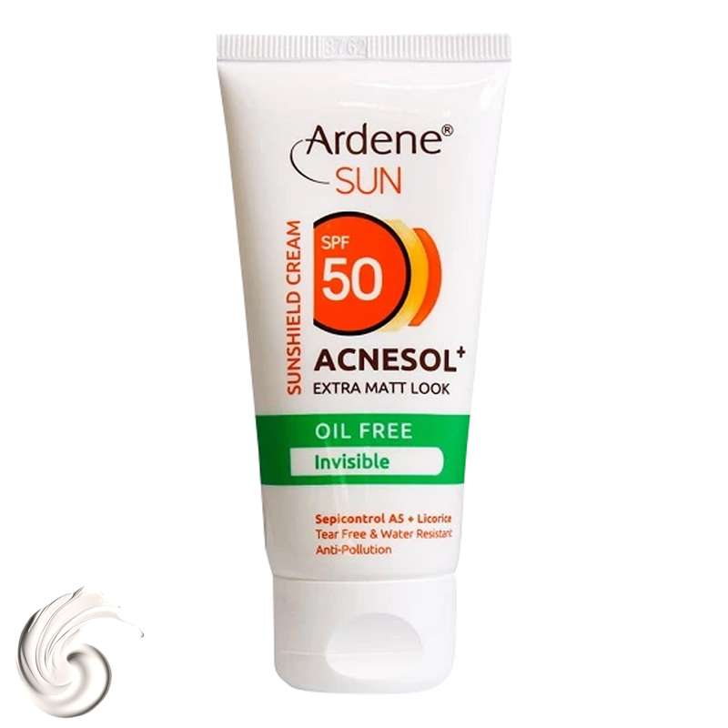 کرم ضد آفتاب بدون رنگ آردن SPF50 مدل ACNESOL محافظ UVB، ضد جوش و آکنه، مناسب انواع پوست حجم 50 میلی‌لیتر