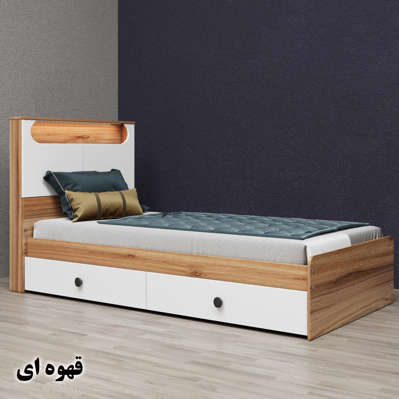 تخت خواب یک نفره وینه چوب مدل آرتا سایز 100x200 سانتی متر