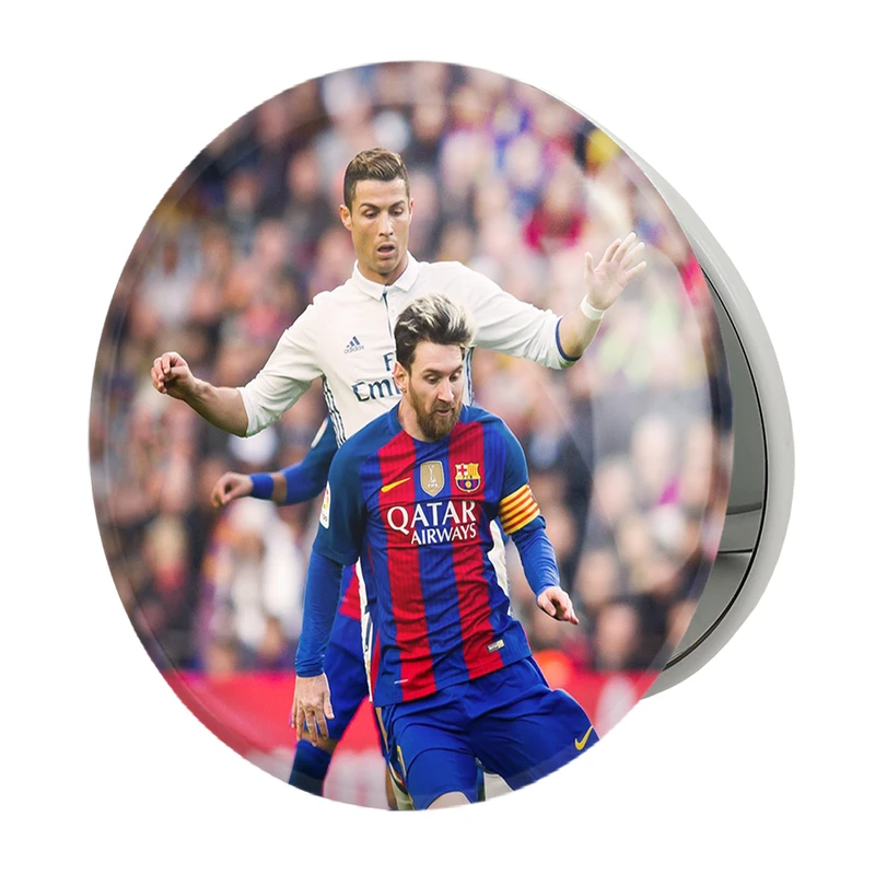 آینه جیبی خندالو طرح کریستیانو رونالدو و لیونل مسی مدل تاشو کد 14007 