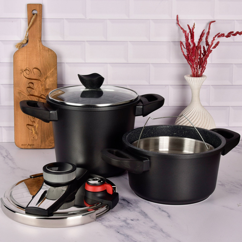 زود پز دوقلو بارولی مدل BLAK گنجایش 4 و 6 لیتر