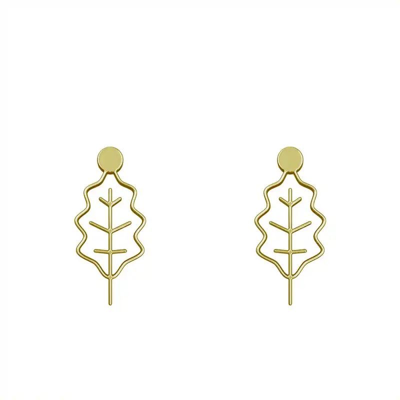 گوشواره طلا 18 عیار زنانه مدوپد مدل برگ کد GA1-15912