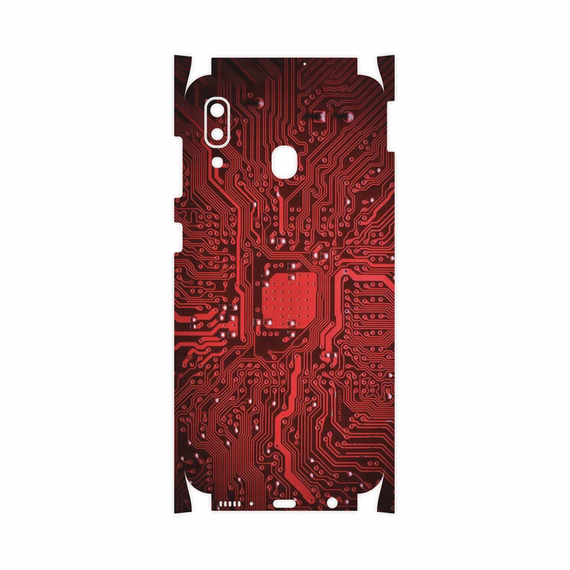 برچسب پوششی ماهوت مدل Red Printed Circuit Board-FullSkin مناسب برای گوشی موبایل سامسونگ Galaxy M10s