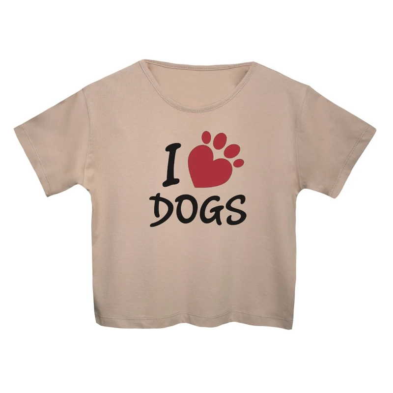 کراپ‌تی شرت آستین کوتاه زنانه مدل سگ کد 6