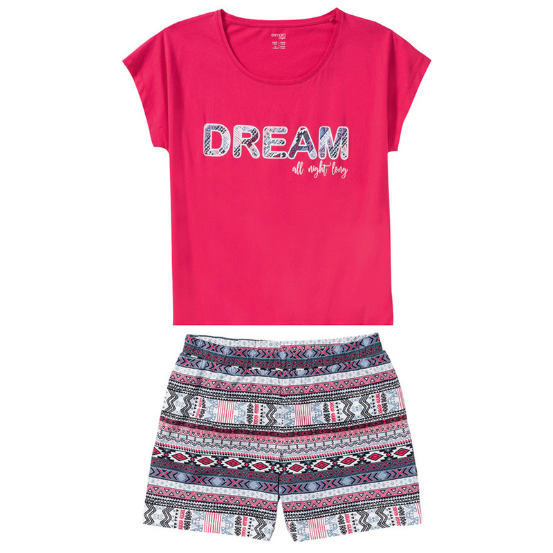 ست تی شرت و شلوارک زنانه اسمارا مدل DreamPnk315665