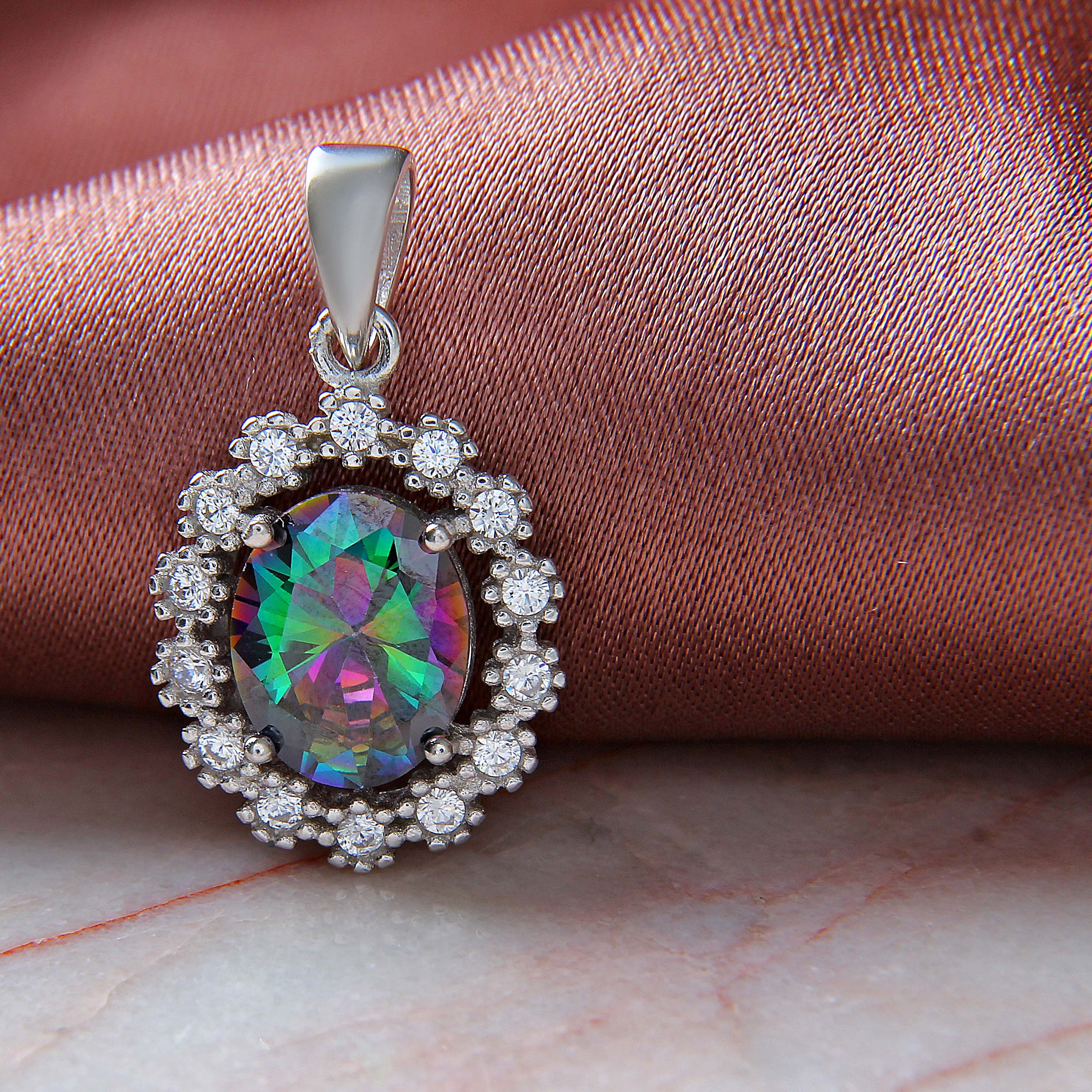 آویز گردنبند نقره زنانه بازرگانی میلادی کد PKR_161